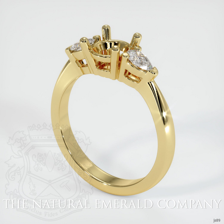 18K Yellow Gold Three Stone Ring Setting