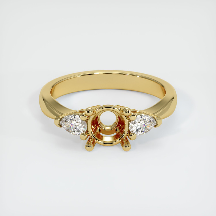 18K Yellow Gold Three Stone Ring Setting