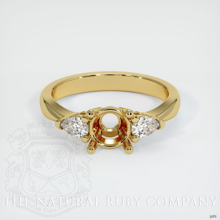 18K Yellow Gold Three Stone Ring Setting