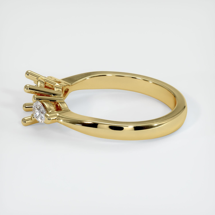 18K Yellow Gold Three Stone Ring Setting