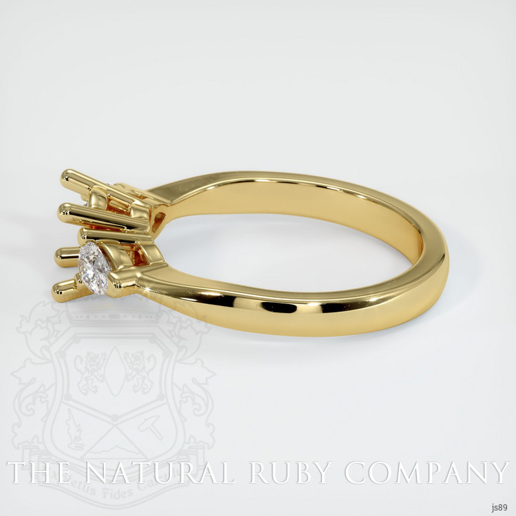18K Yellow Gold Three Stone Ring Setting