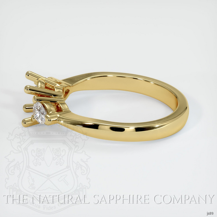 18K Yellow Gold Three Stone Ring Setting