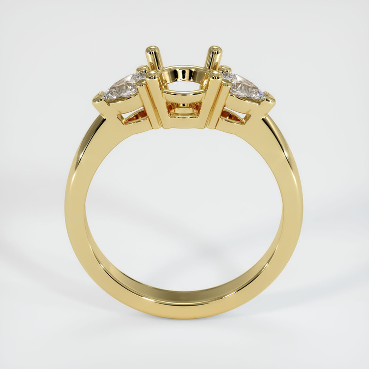 18K Yellow Gold Three Stone Ring Setting