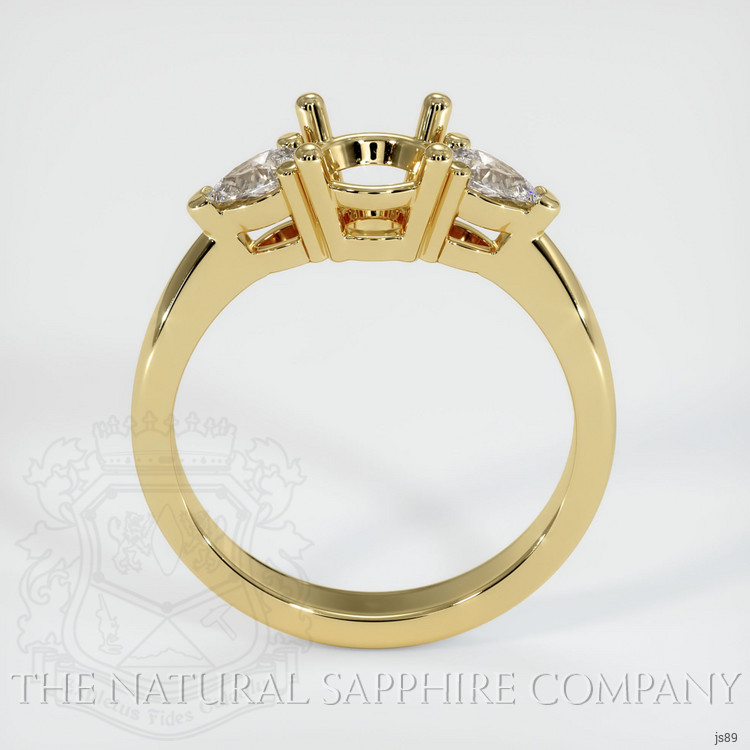 18K Yellow Gold Three Stone Ring Setting