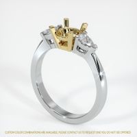 14K Yellow & White Three Stone Ring Setting Video
