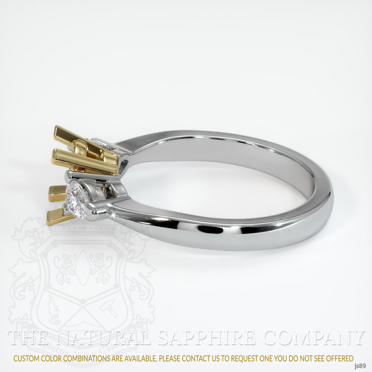 14K Yellow & White Three Stone Ring Setting