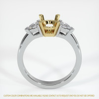 14K Yellow & White Three Stone Ring Setting Image