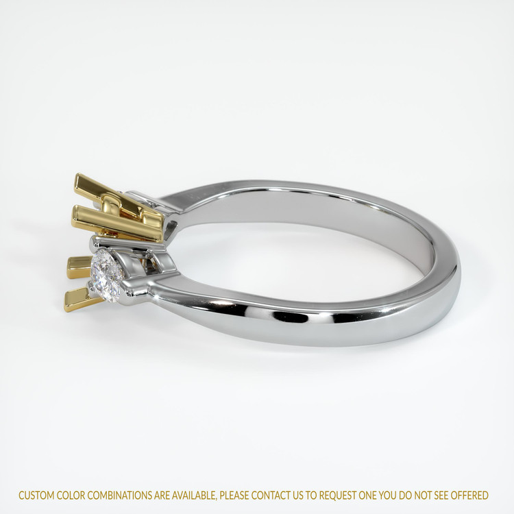 18K Yellow & White Three Stone Ring Setting