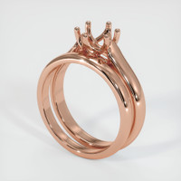 14K Rose Gold Wedding Set Ring Setting Video