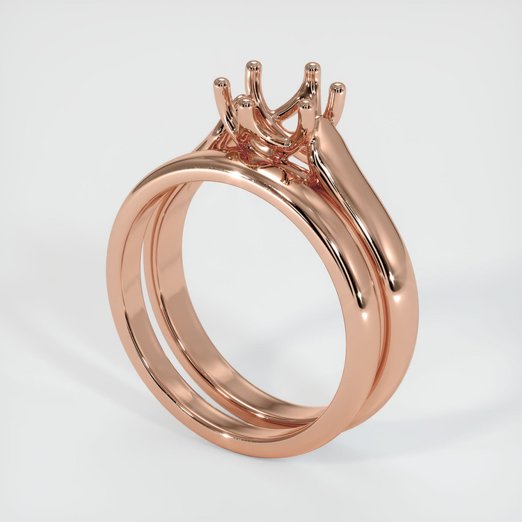 14K Rose Gold Wedding Set Ring Setting