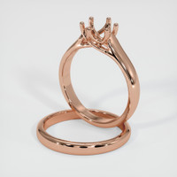 14K Rose Gold Wedding Set Ring Setting Image