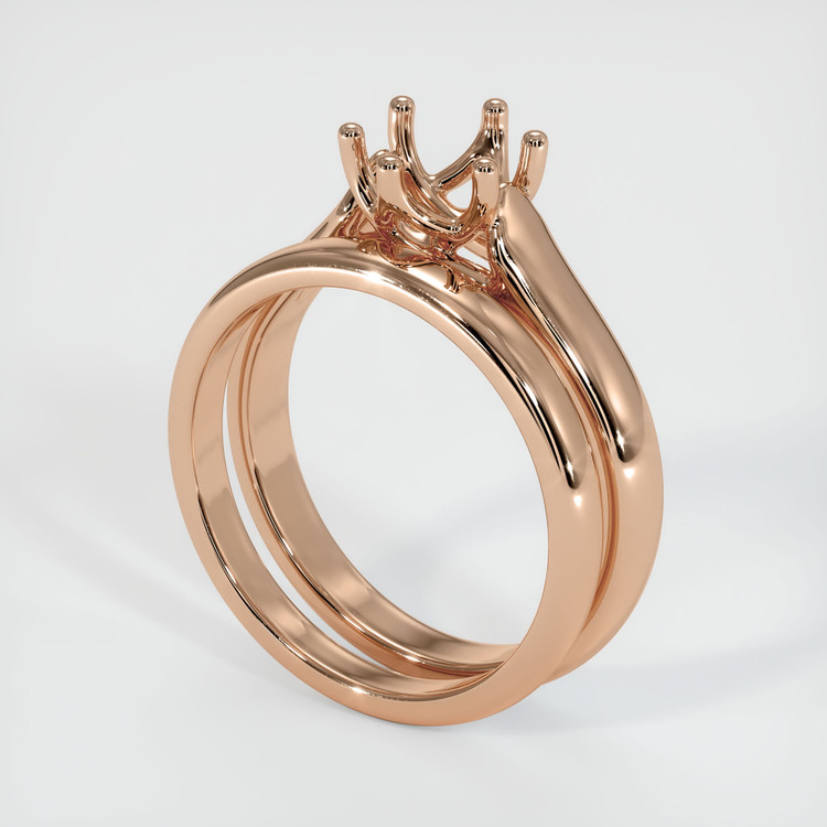 18K Rose Gold Wedding Set Ring Setting