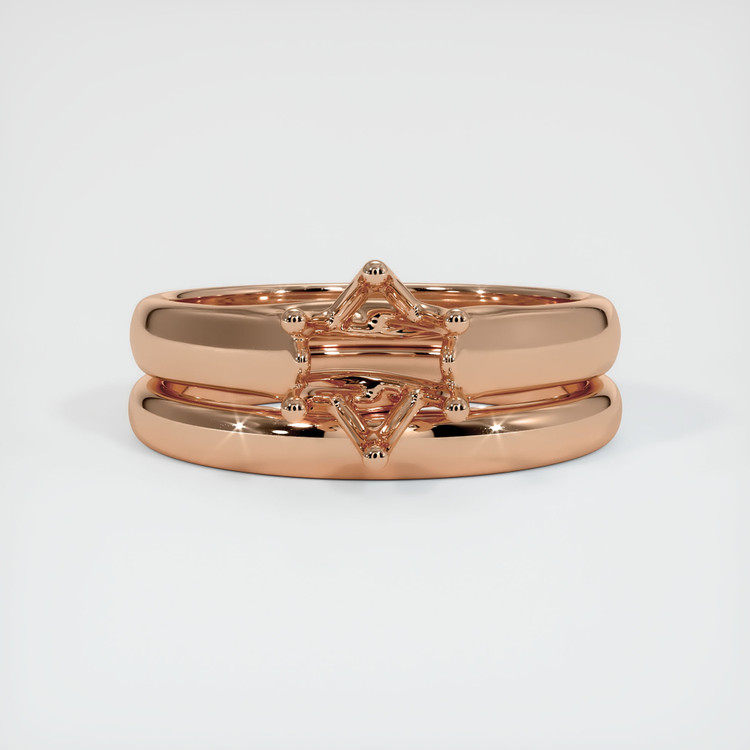 18K Rose Gold Wedding Set Ring Setting