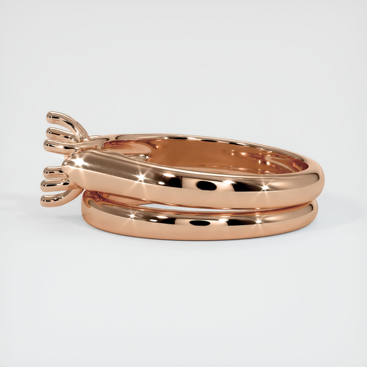 18K Rose Gold Wedding Set Ring Setting