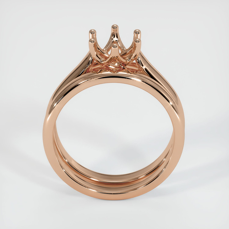 18K Rose Gold Wedding Set Ring Setting