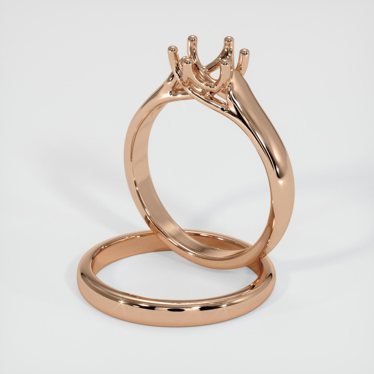 18K Rose Gold Wedding Set Ring Setting