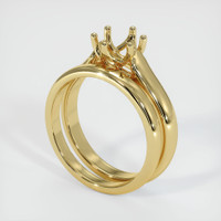 18K Yellow Gold Wedding Set Ring Setting Video