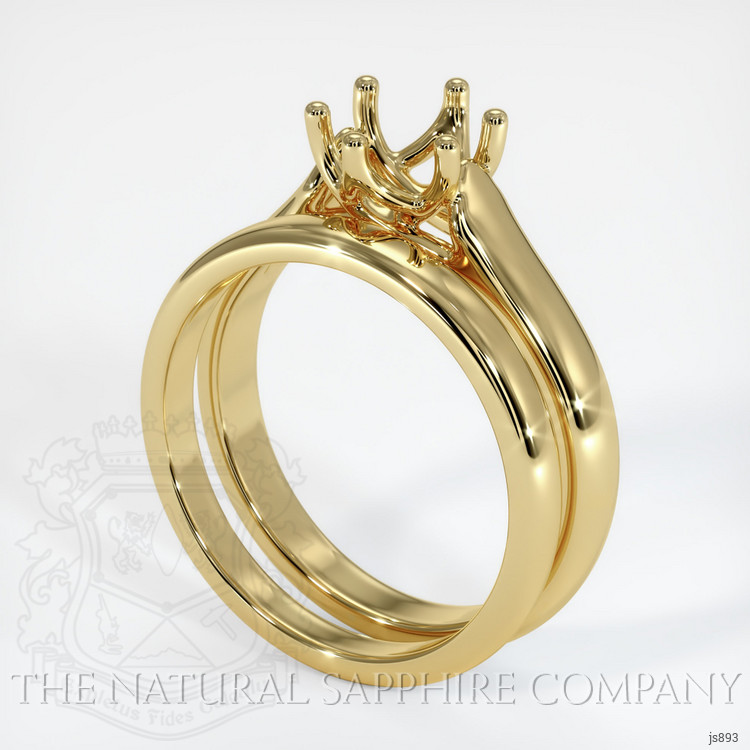 18K Yellow Gold Wedding Set Ring Setting
