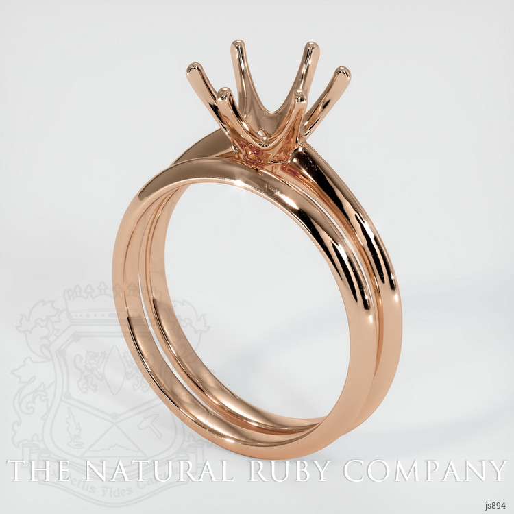 18K Rose Gold Wedding Set Ring Setting