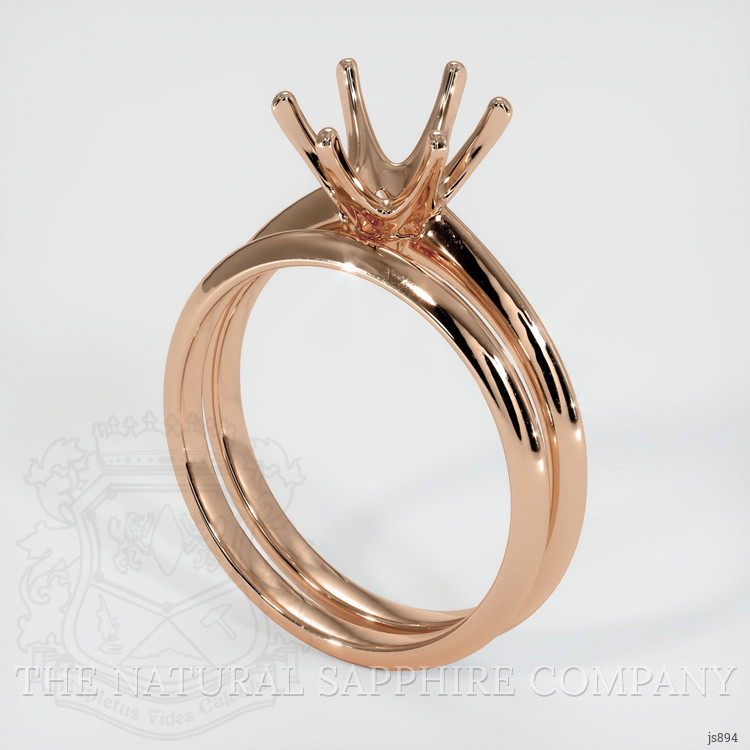 18K Rose Gold Wedding Set Ring Setting