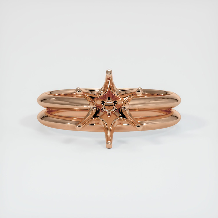 18K Rose Gold Wedding Set Ring Setting