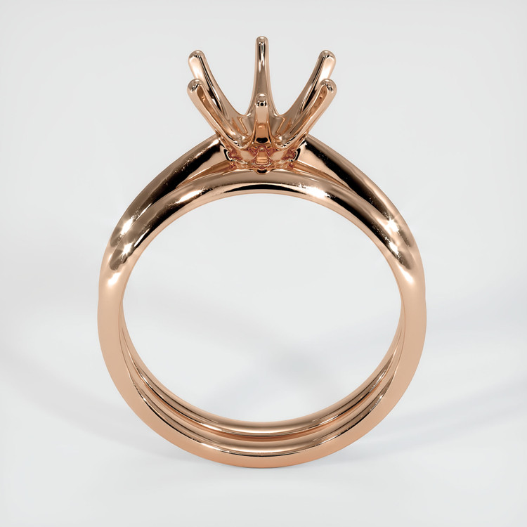 18K Rose Gold Wedding Set Ring Setting