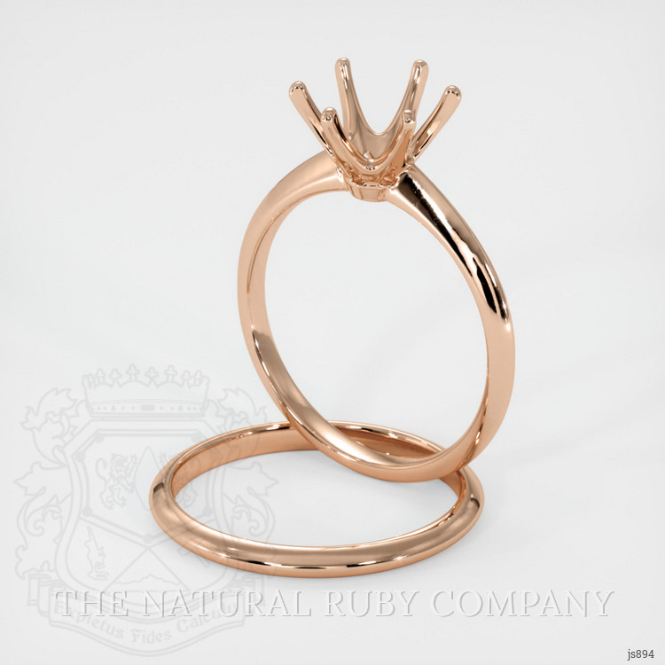 18K Rose Gold Wedding Set Ring Setting