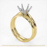 14K White & Yellow Wedding Set Ring Setting Video