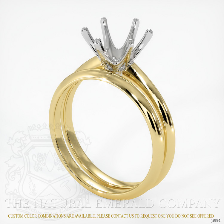 18K White & Yellow Wedding Set Ring Setting