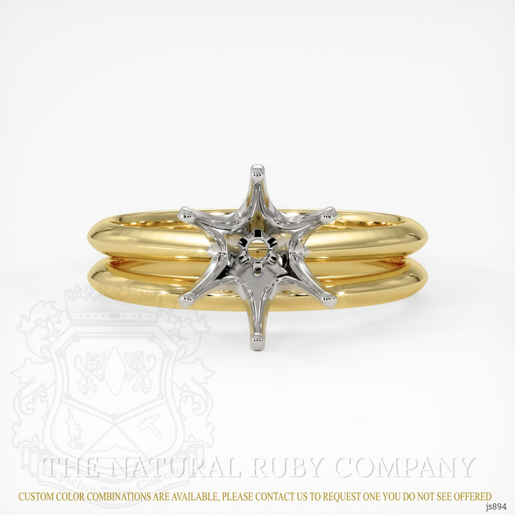 18K White & Yellow Wedding Set Ring Setting