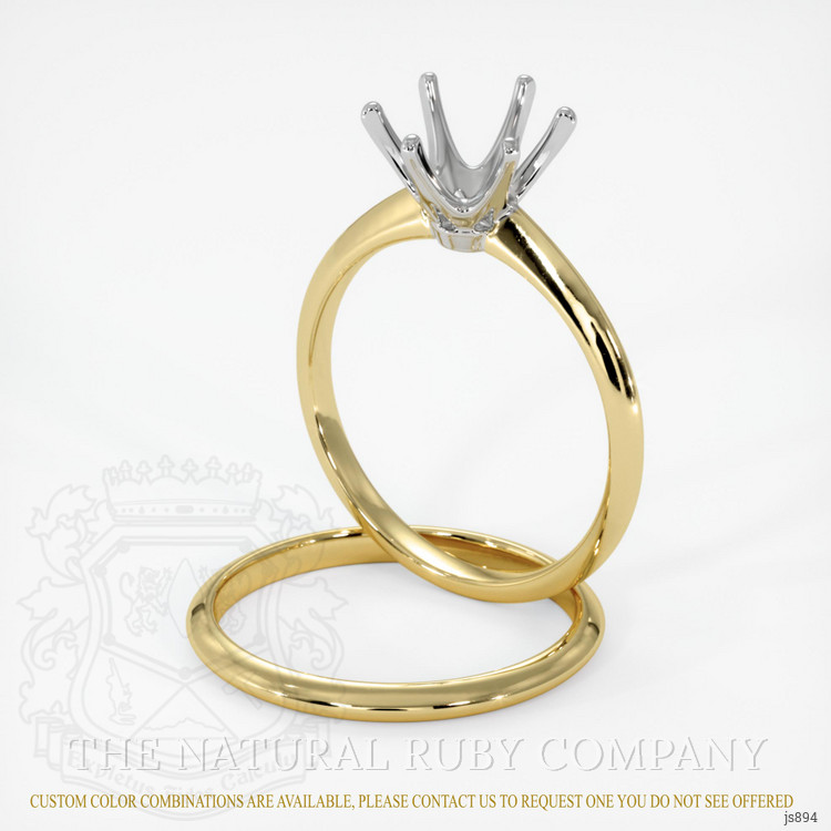 18K White & Yellow Wedding Set Ring Setting