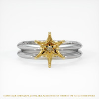 14K Yellow & White Wedding Set Ring Setting Image