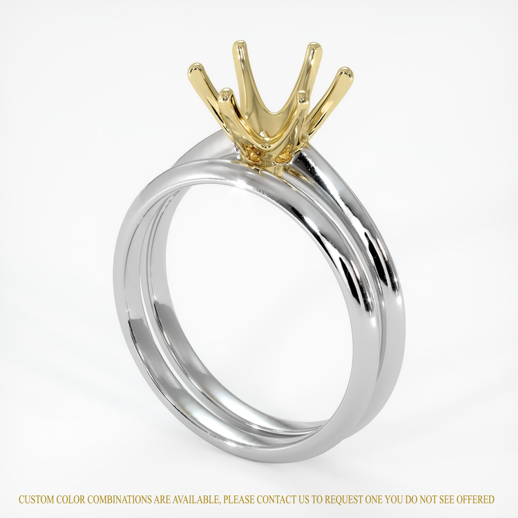 18K Yellow & White Wedding Set Ring Setting