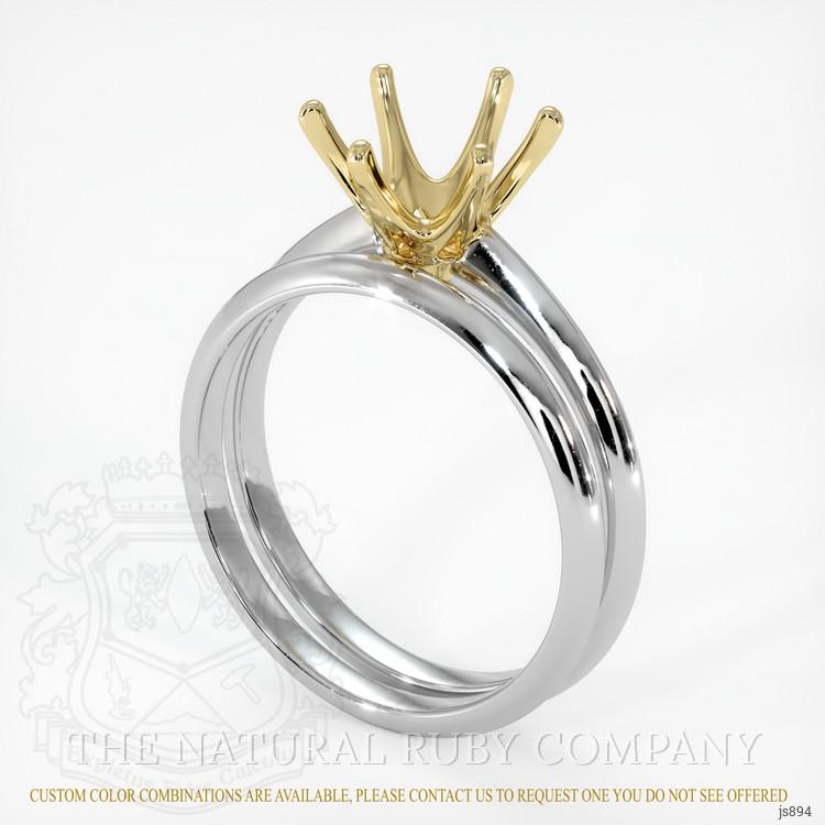 18K Yellow & White Wedding Set Ring Setting