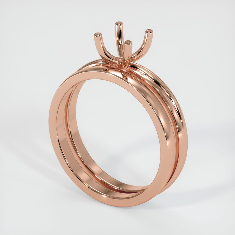 14K Rose Gold Wedding Set Ring Setting