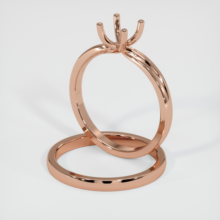 14K Rose Gold Wedding Set Ring Setting
