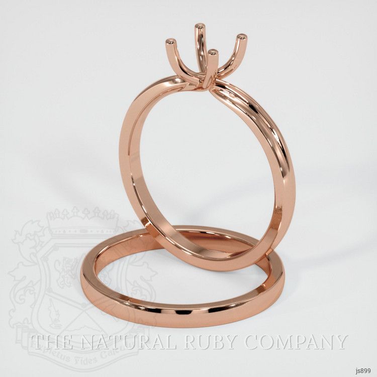 14K Rose Gold Wedding Set Ring Setting