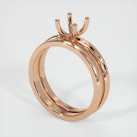 18K Rose Gold Wedding Set Ring Setting Video