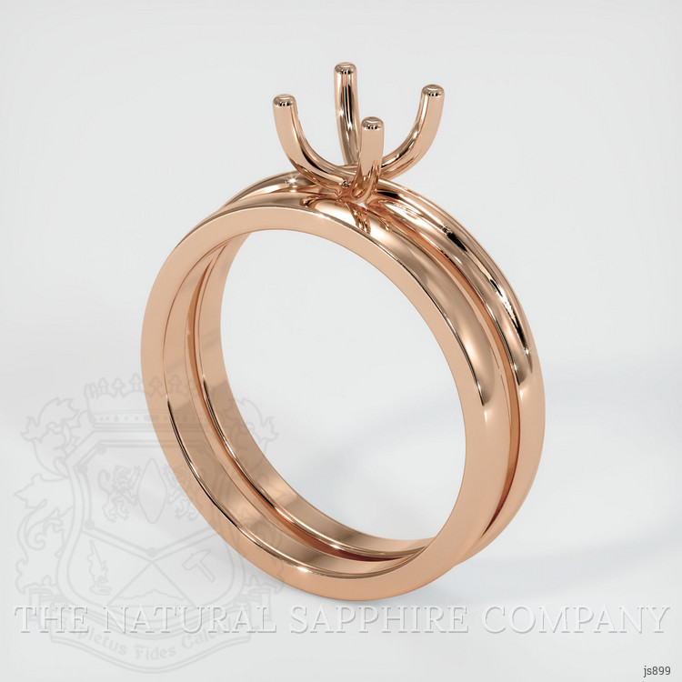 18K Rose Gold Wedding Set Ring Setting