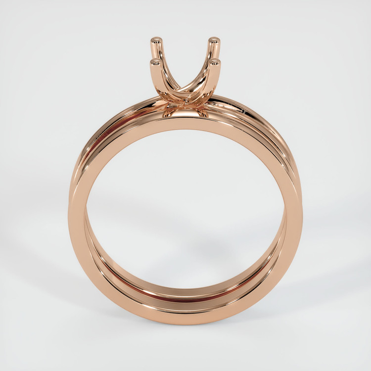 18K Rose Gold Wedding Set Ring Setting