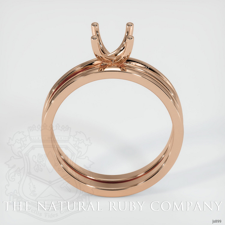 18K Rose Gold Wedding Set Ring Setting