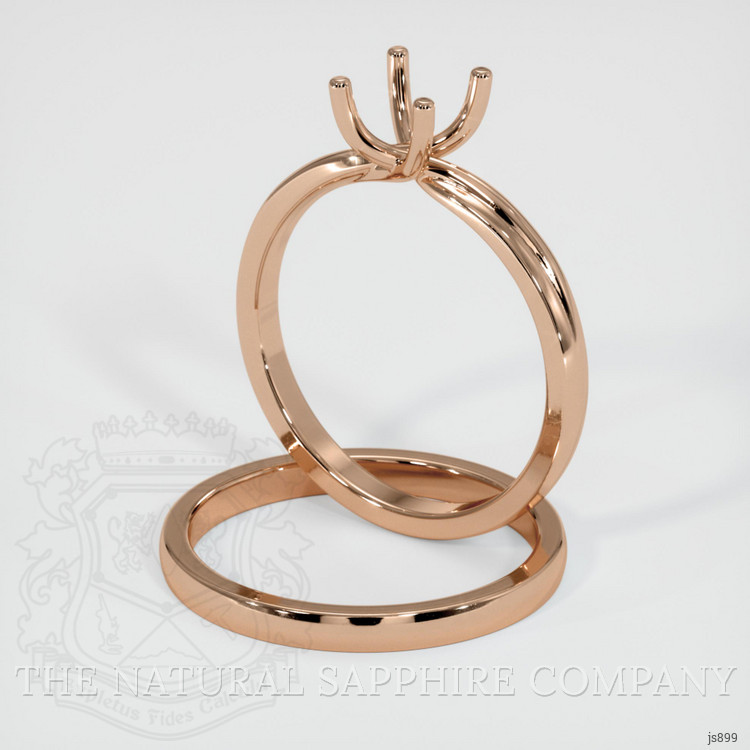 18K Rose Gold Wedding Set Ring Setting