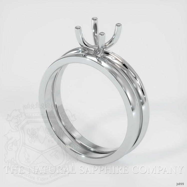 18K White Gold Wedding Set Ring Setting