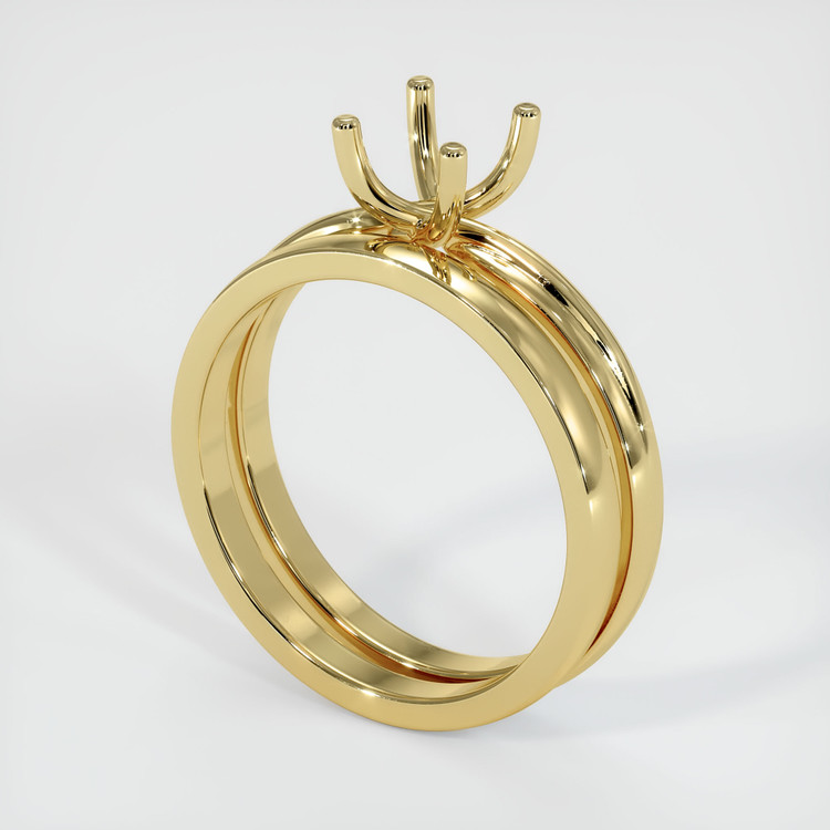18K Yellow Gold Wedding Set Ring Setting