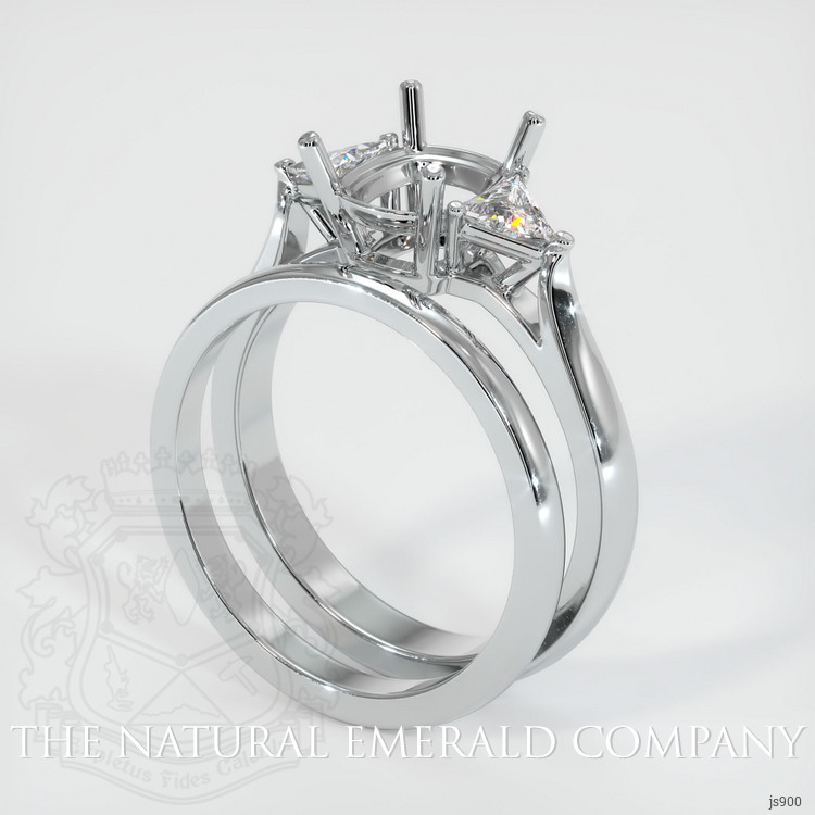 Platinum 950 Three Stone Ring Setting