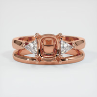 14K Rose Gold Three Stone Ring Setting Image