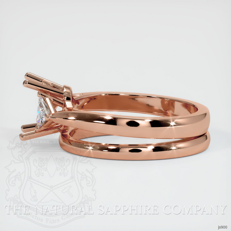 14K Rose Gold Three Stone Ring Setting