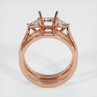 14K Rose Gold Three Stone Ring Setting Image