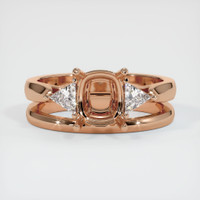 18K Rose Gold Three Stone Ring Setting Image