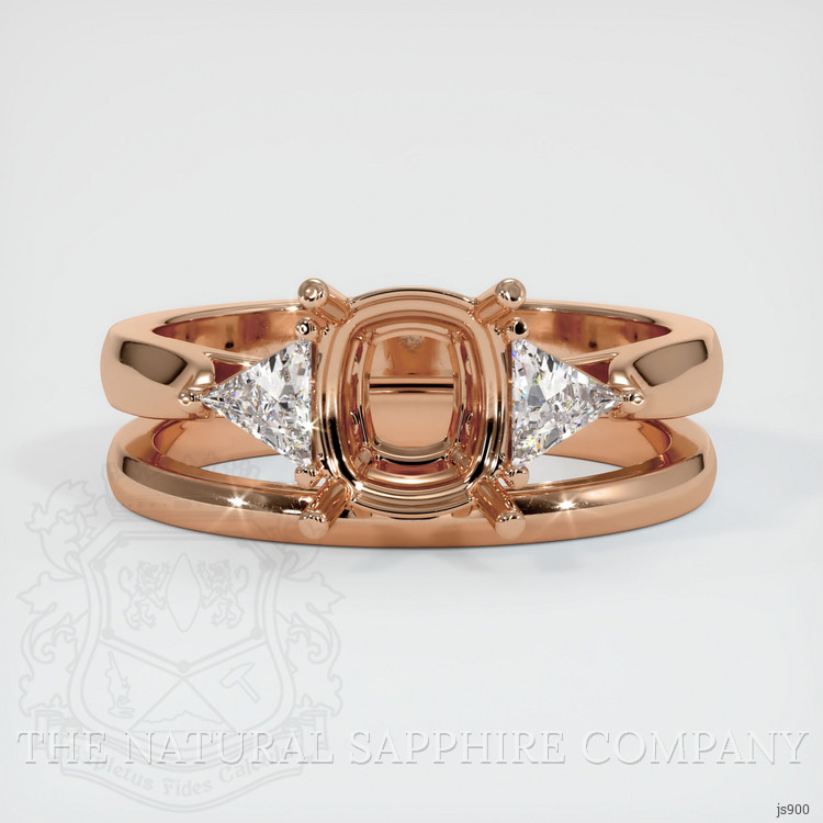 18K Rose Gold Three Stone Ring Setting